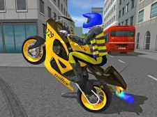Simulatorul de cursă de motociclete de poliție 3D